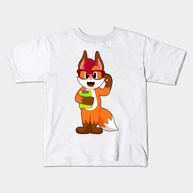 Fox Secretary Notepad Kids T-Shirt by Markus Schnabel